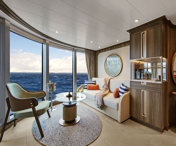 Ultra-luxury suites on Seabourn's new expedition vessel